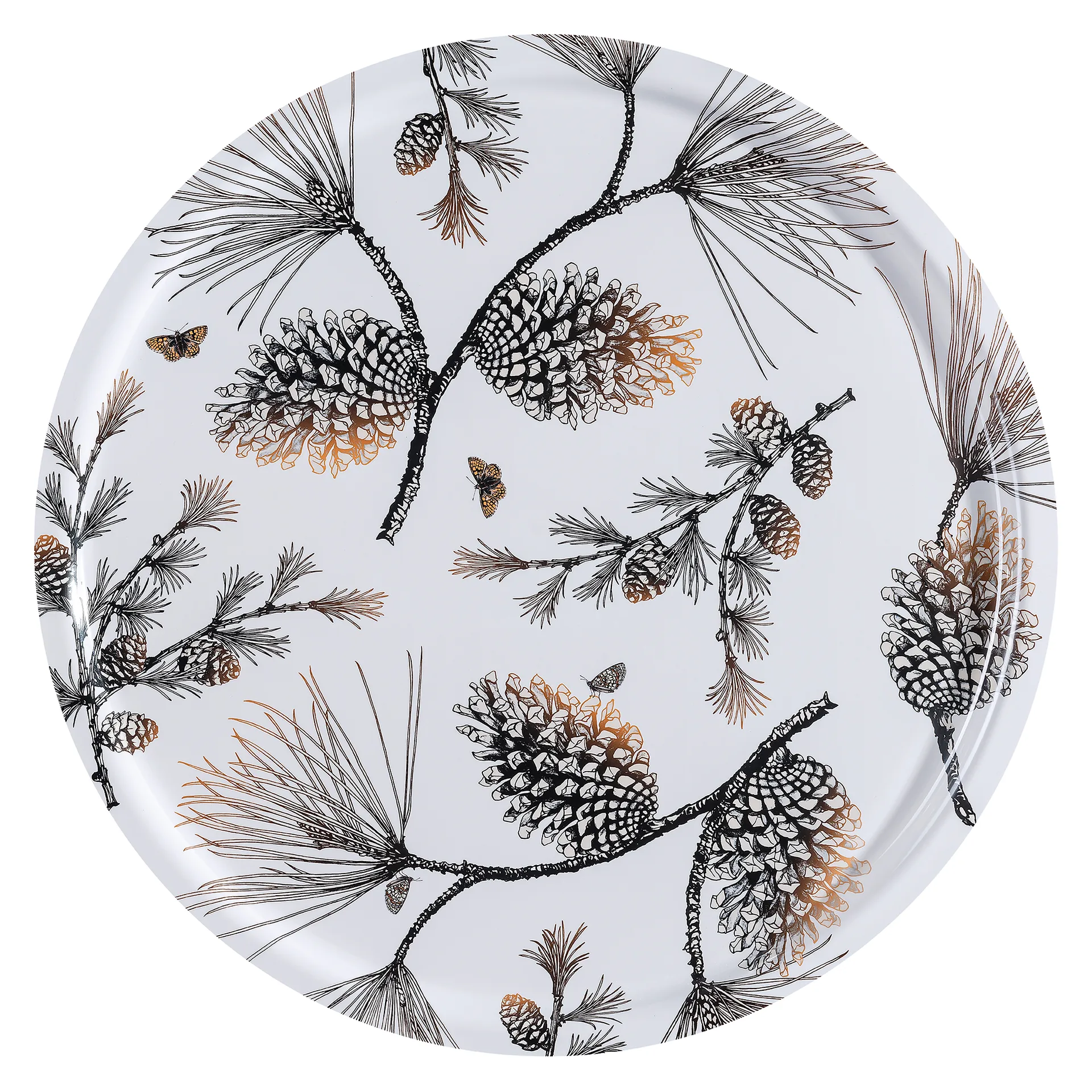 Pine Cone 托盘 Ø 65 cm, Cotton 白色 Åry Home