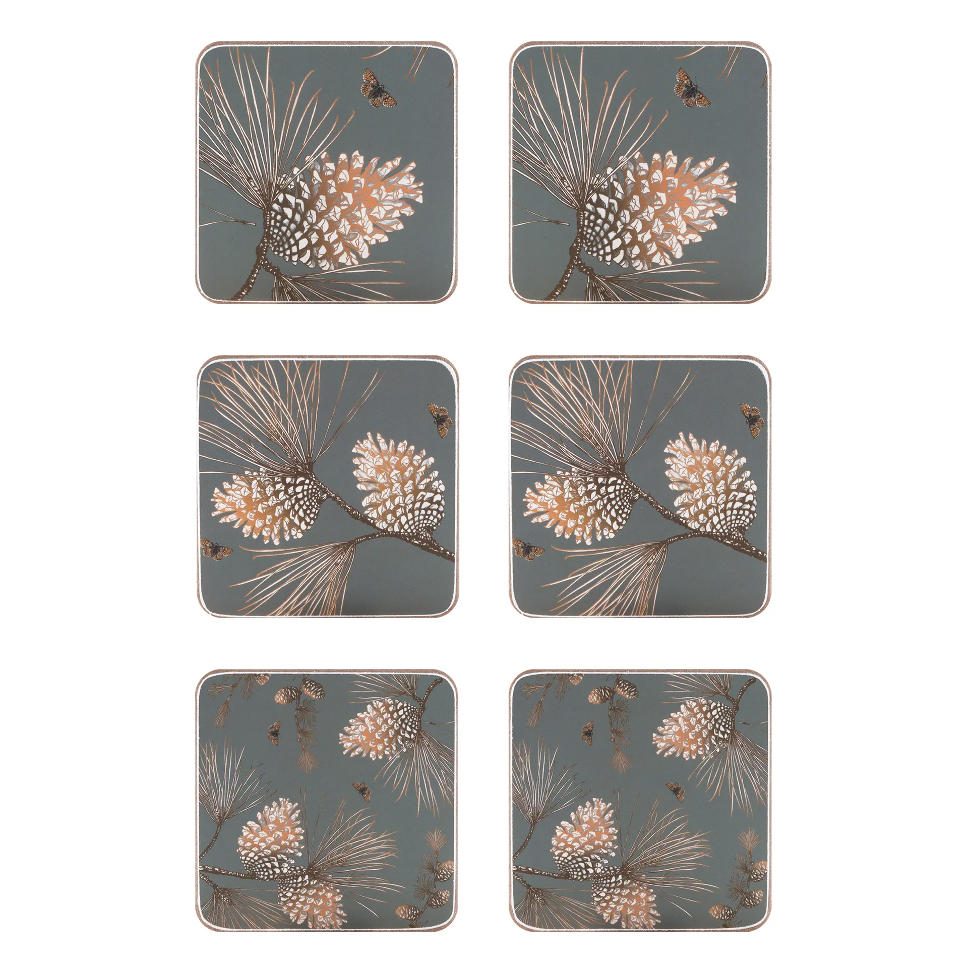 Pine Cone coaster 六件套装, moss 灰色 Åry Home