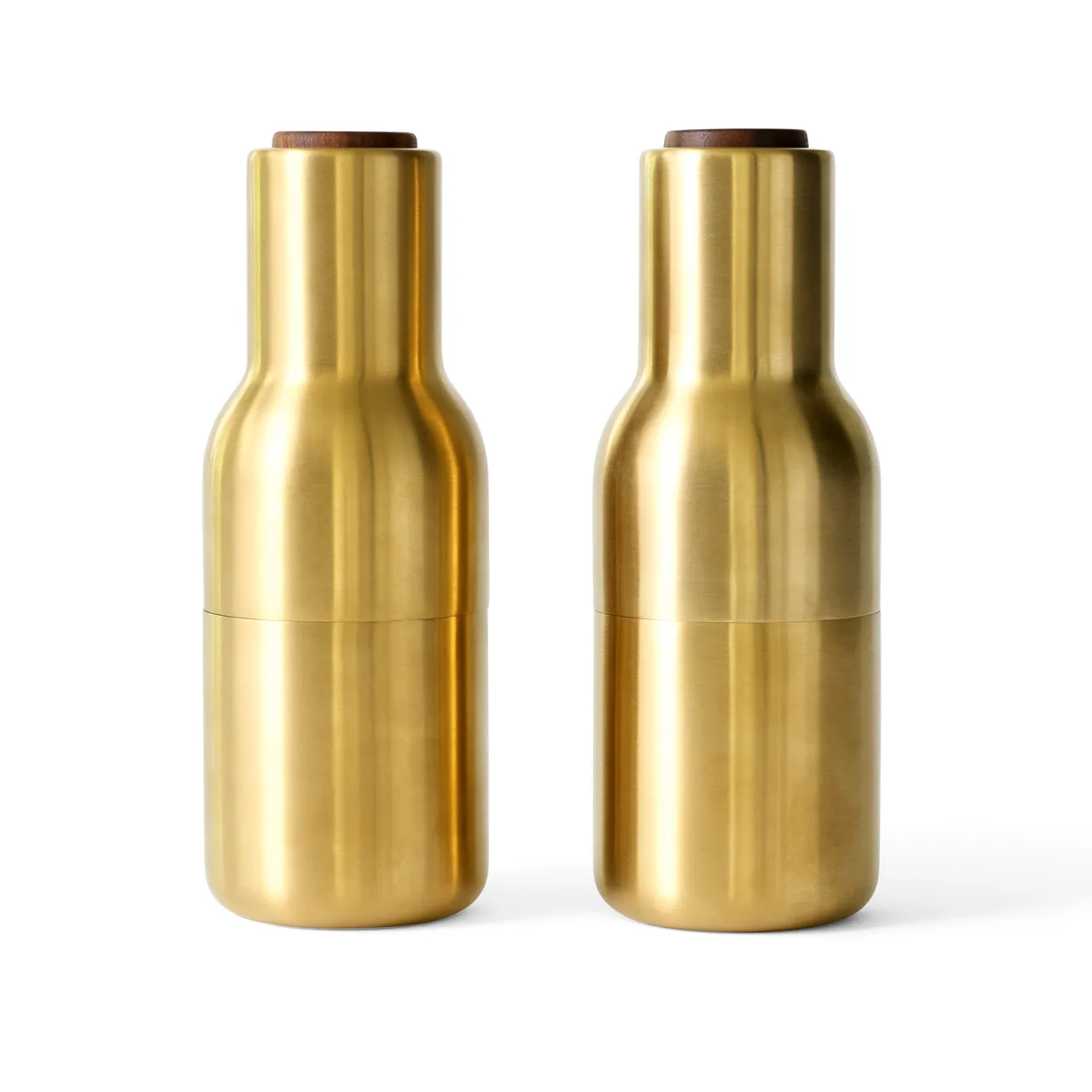 Bottle Grinder 金属香料研磨器 2个装, 拉丝黄铜_胡桃木盖 Audo Copenhagen