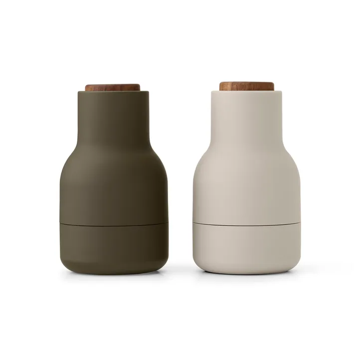 Bottle Grinder 香料研磨器 小型 2件装 - 狩猎绿色_米色_胡桃木 - Audo Copenhagen