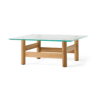 Brasilia 咖啡桌 100x100cm - 天然橡木_透明玻璃 - Audo Copenhagen