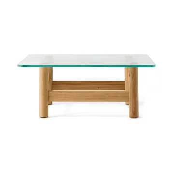 Brasilia 咖啡桌 100x100cm - 天然橡木_透明玻璃 - Audo Copenhagen
