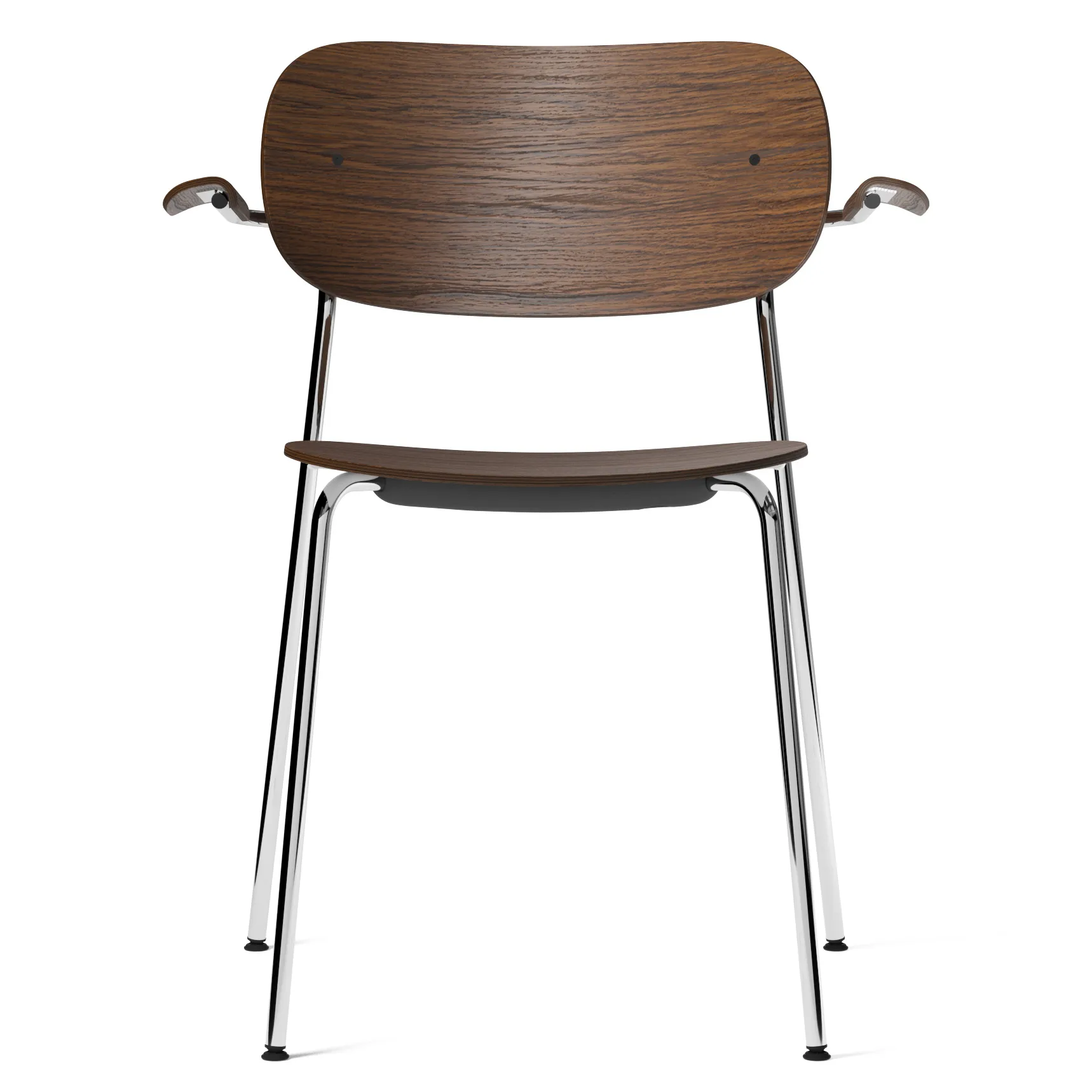 Co 椅子 with armrest chromed legs, dark-stained oak Audo Copenhagen
