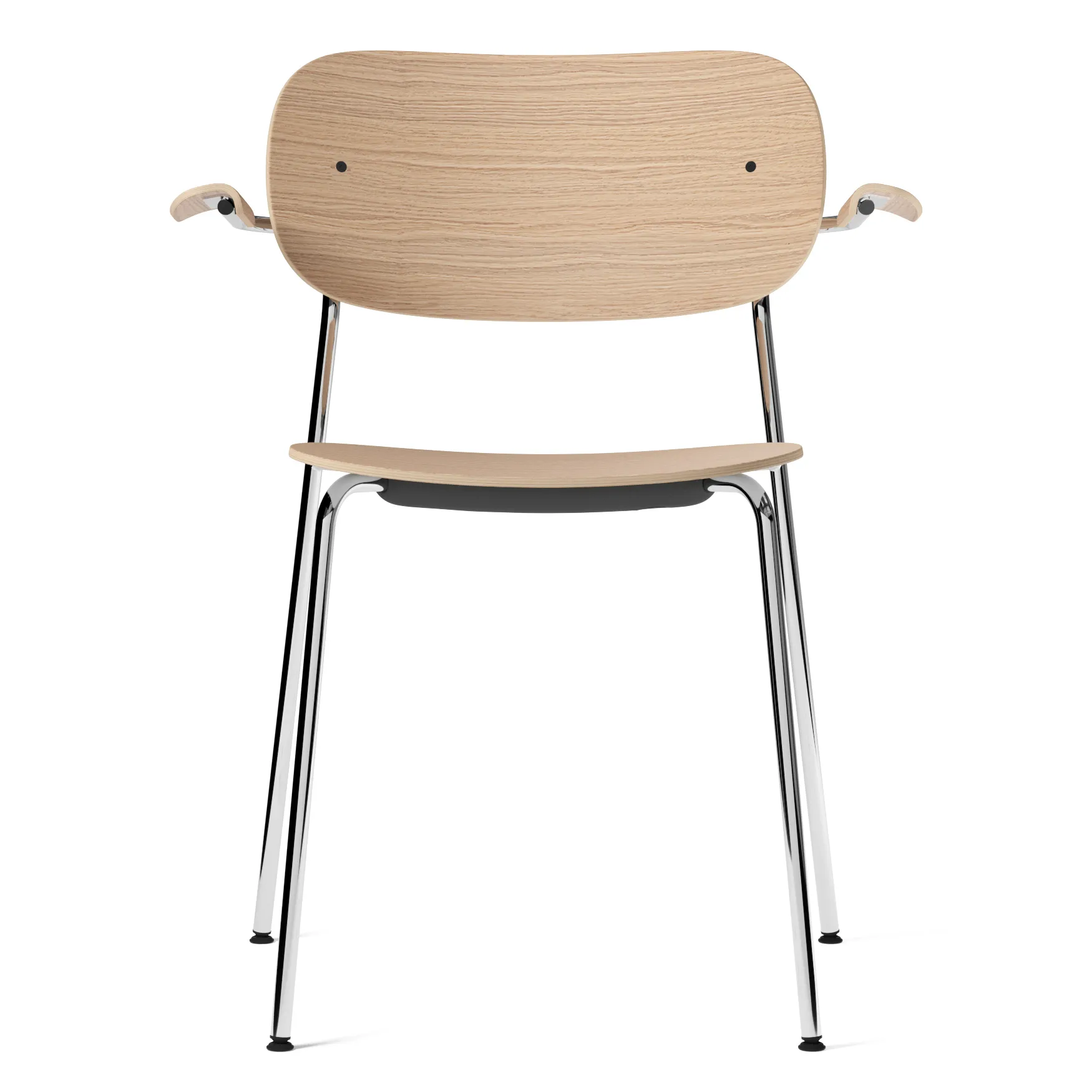 Co 椅子 with armrest chromed legs, oak Audo Copenhagen