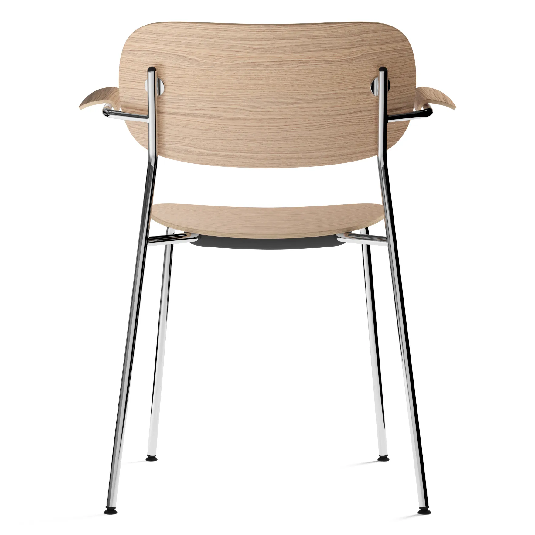 Co 椅子 with armrest chromed legs, oak Audo Copenhagen