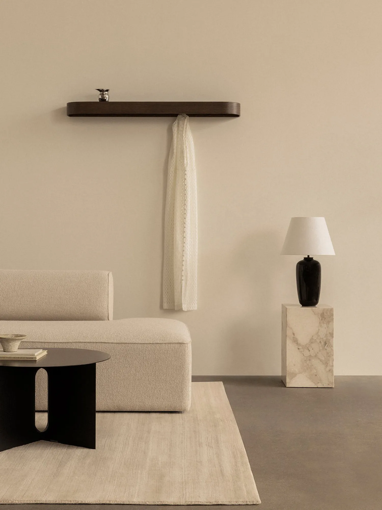 Epoch 带挂钩置物架 118cm, 天然橡木_雾面玻璃 Audo Copenhagen