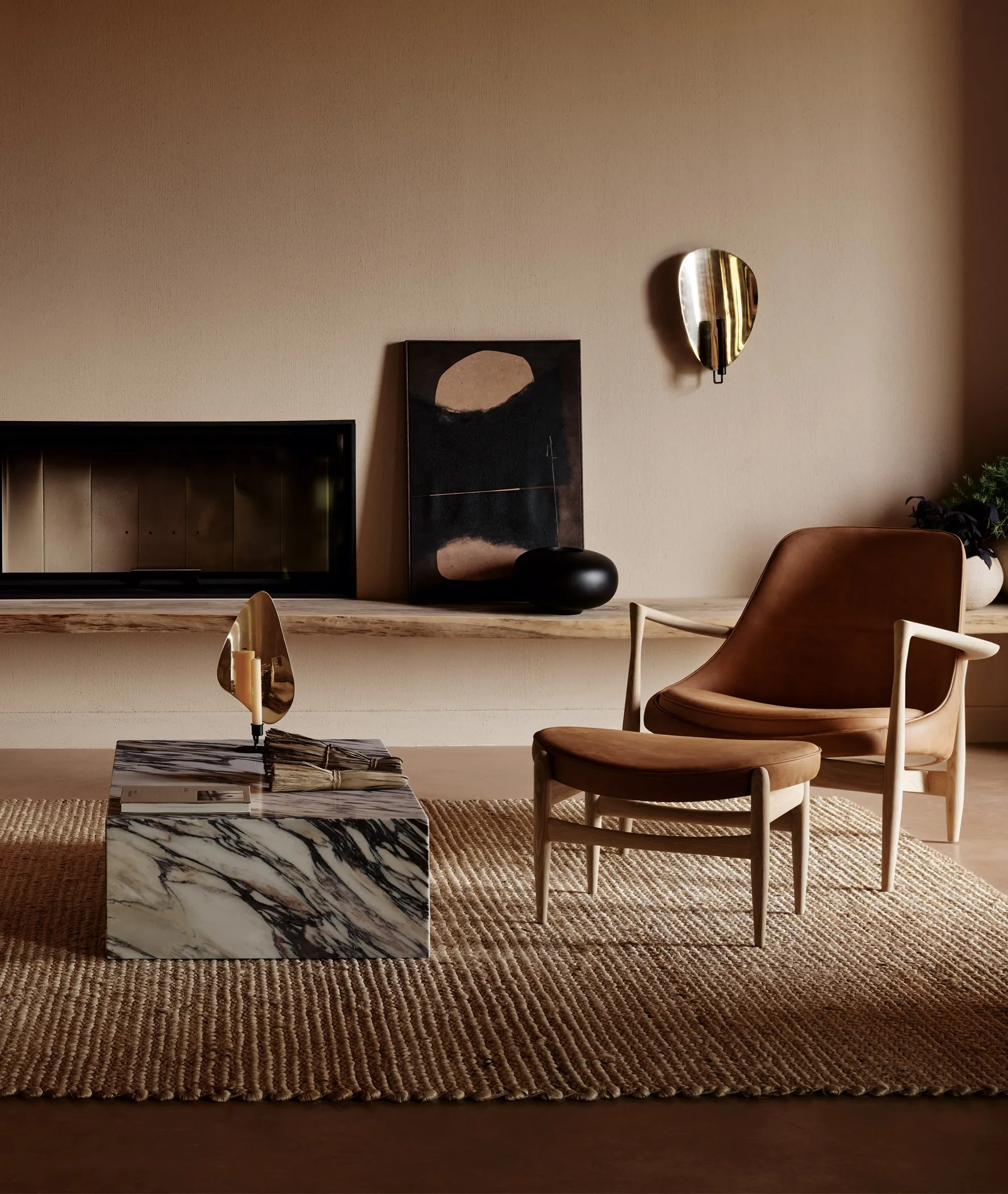 Flambeau 烛台 30 cm, 黑色-抛光黄铜色 Audo Copenhagen