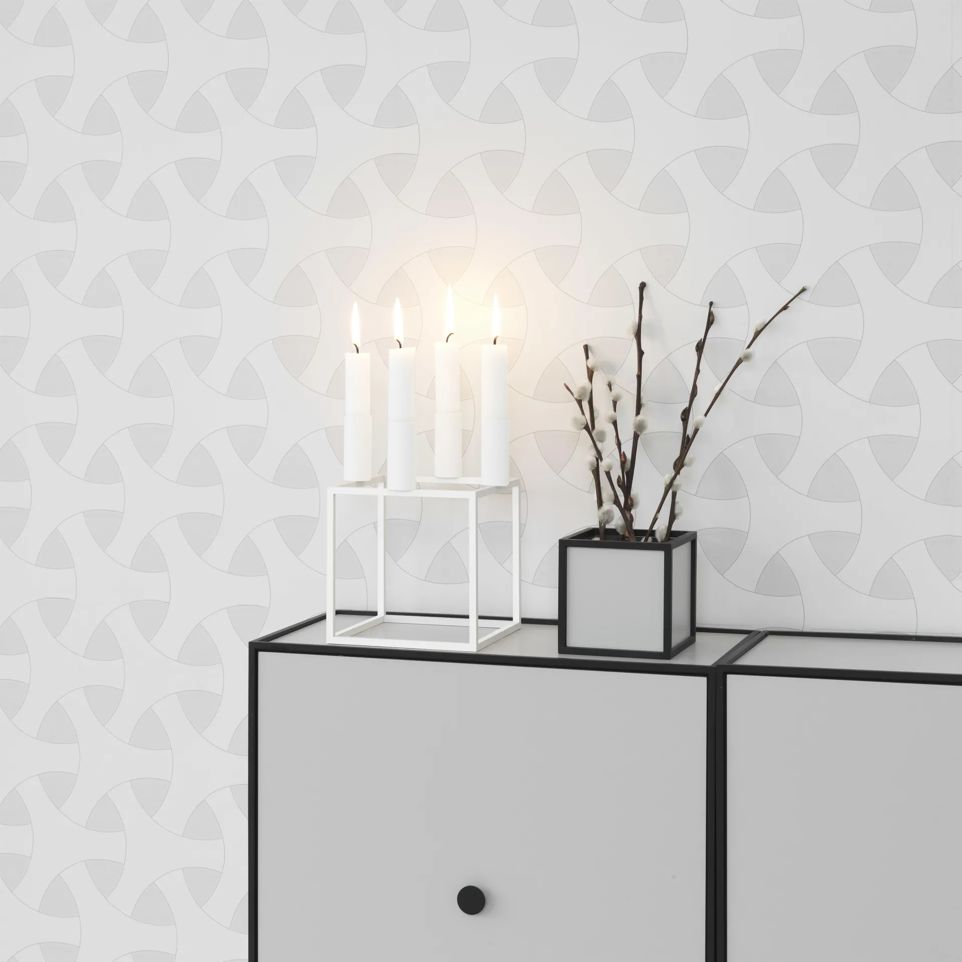 Frame 10cm宽 带门收纳储物柜, 浅灰色 Audo Copenhagen