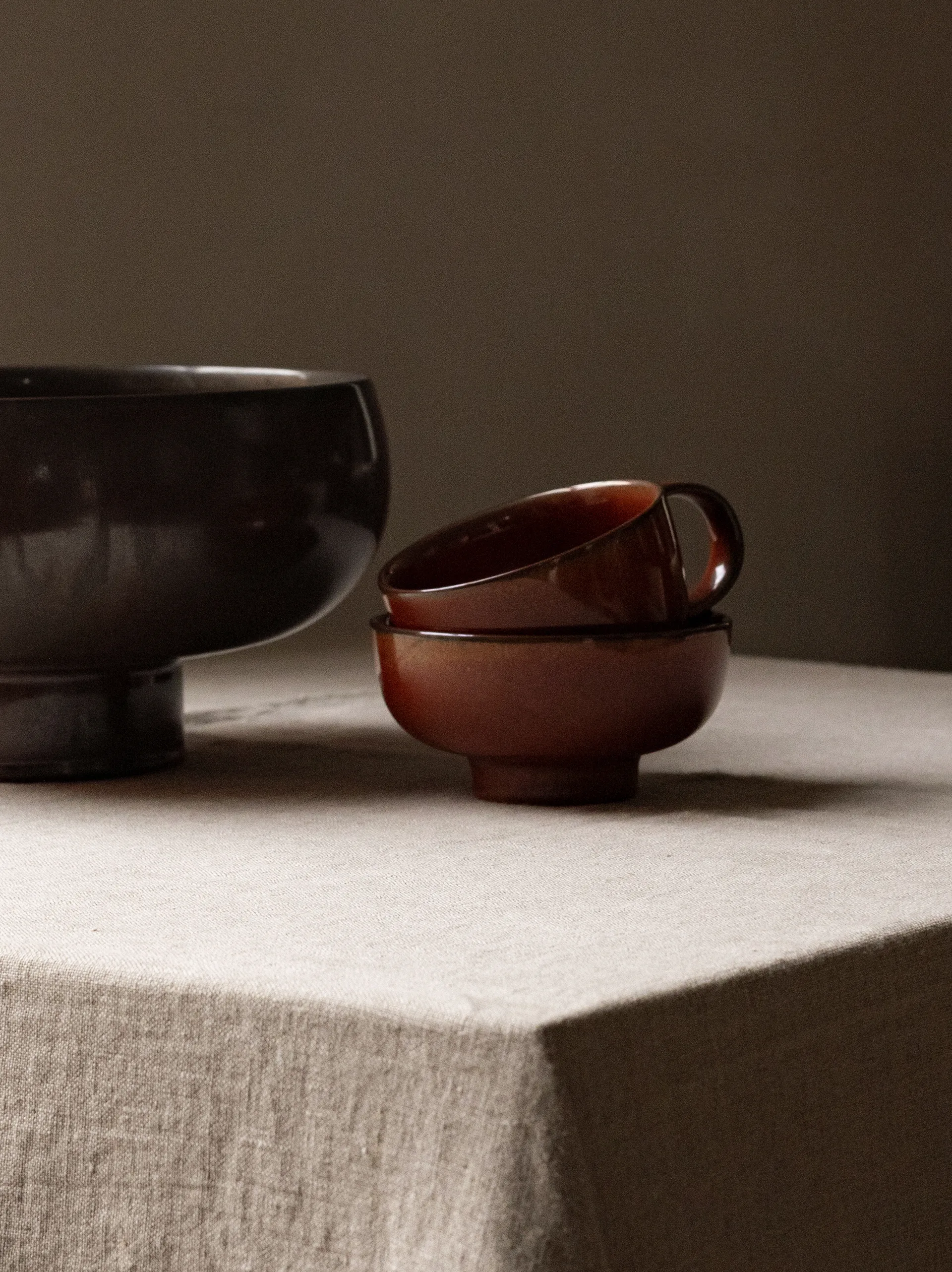 New Norm 带把手陶瓷杯子 25 cl 两件套装, 红釉 Audo Copenhagen