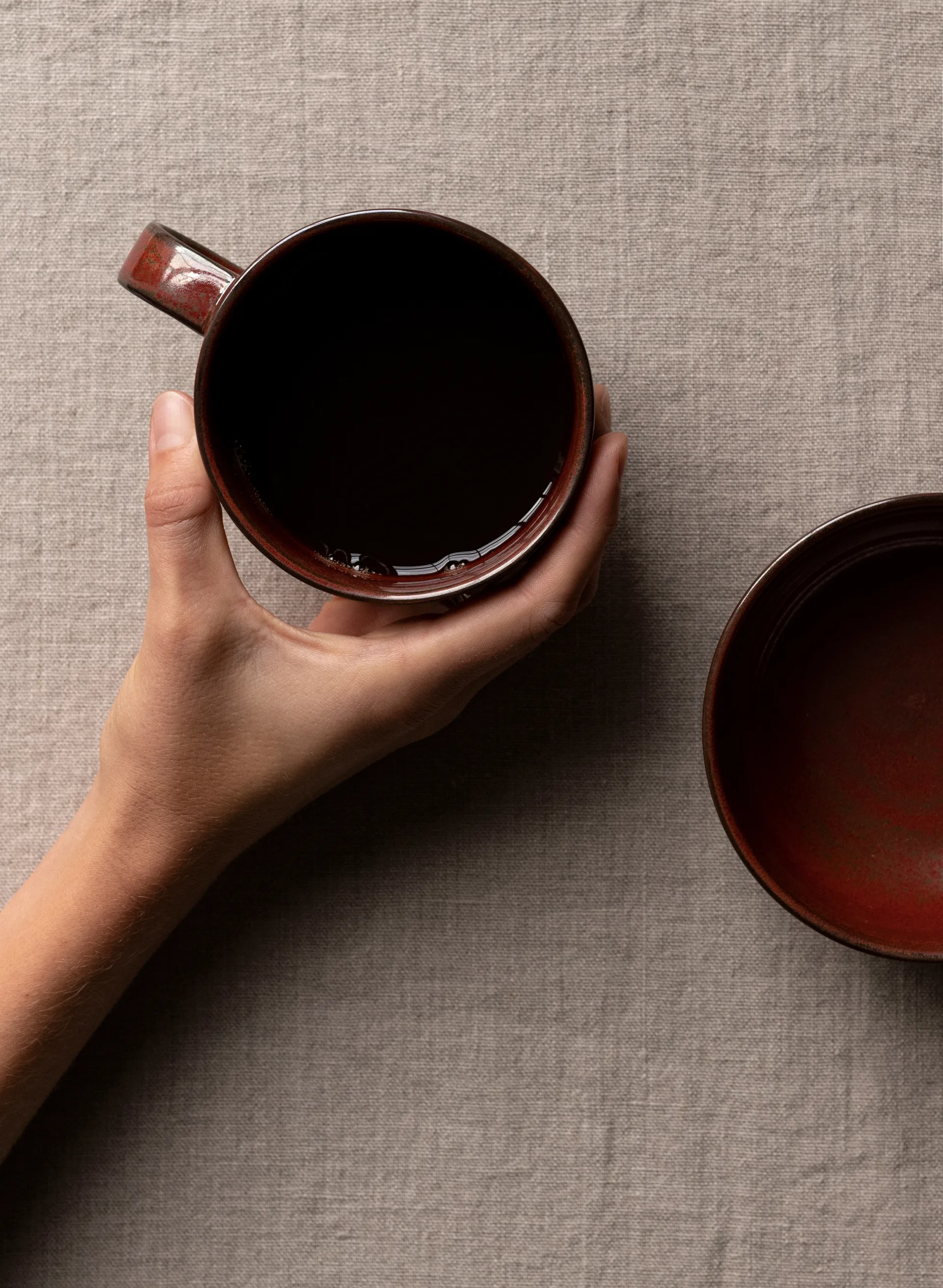 New Norm 带把手陶瓷杯子 25 cl 两件套装, 红釉 Audo Copenhagen