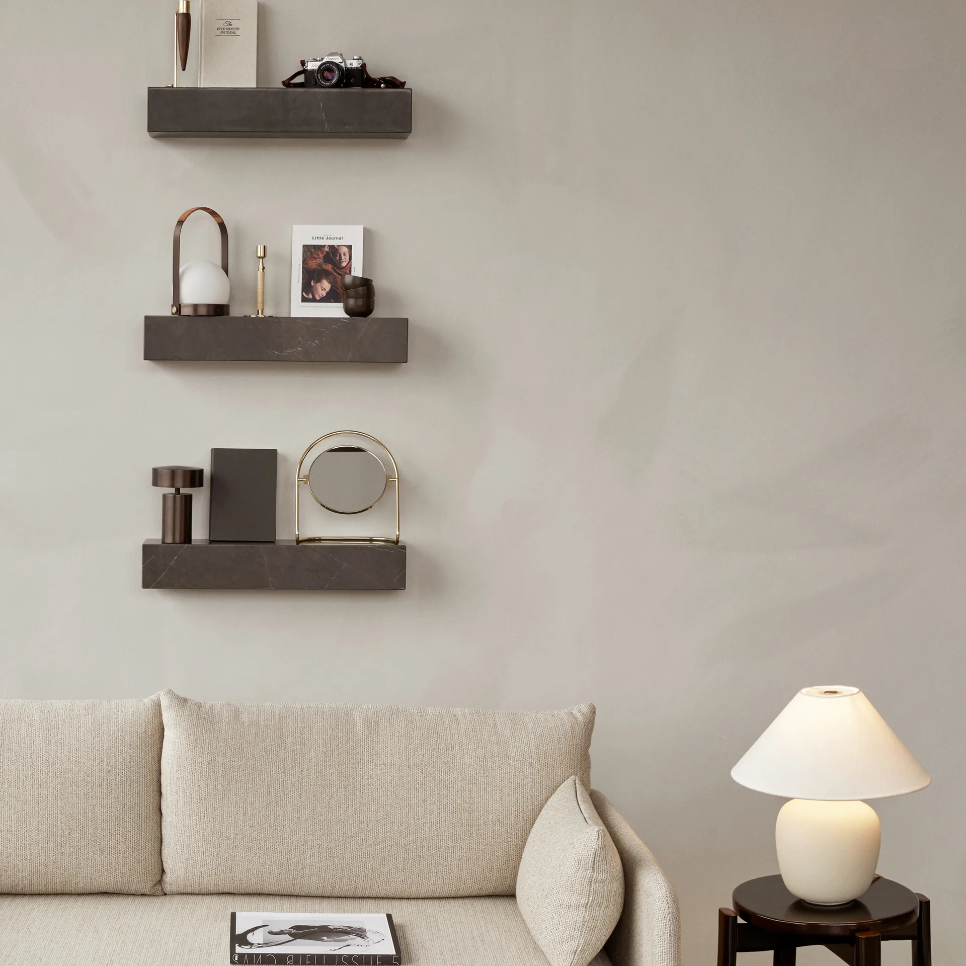 Nimbus 桌面镜子 25 cm, 抛光黄铜色 Audo Copenhagen