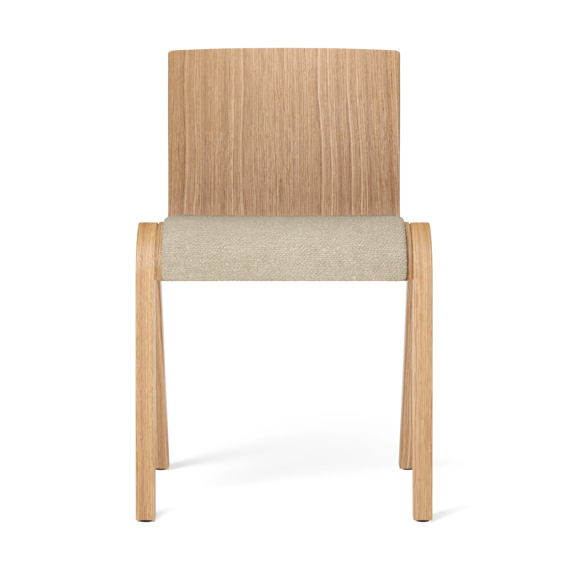 Ready 椅子 upholstered seat, 原色/自然色 自然木色-Audo Bouclé 02 Audo Copenhagen