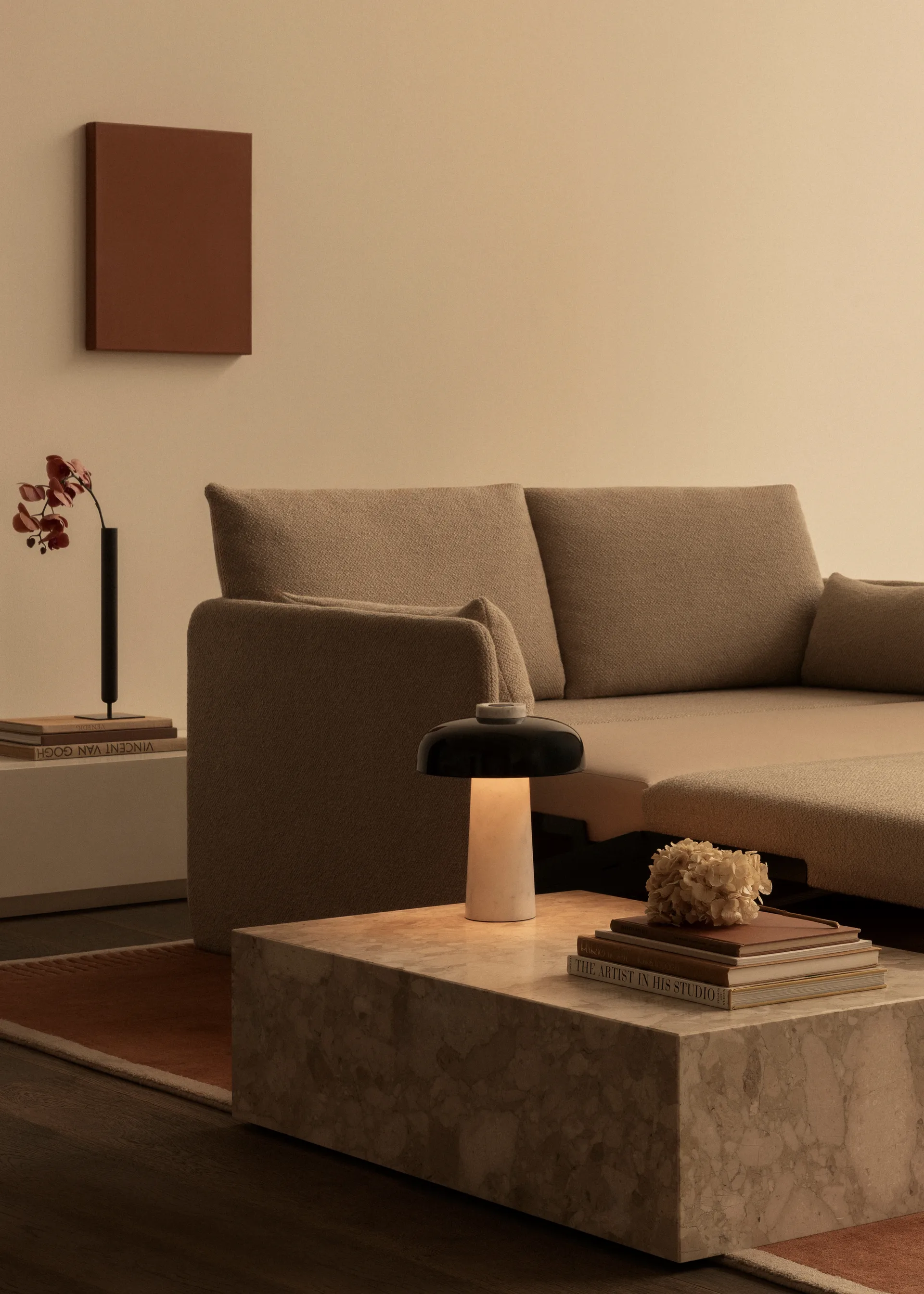 Reverse 台灯 30 cm, Carrara-黑色 Audo Copenhagen