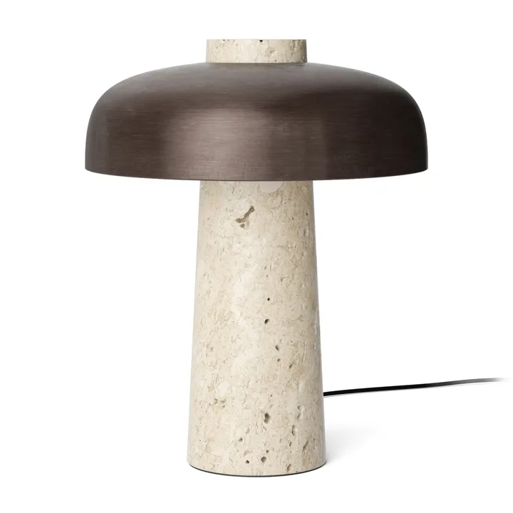 Reverse台灯30cm - 石灰华米色_古铜色黄铜 - Audo Copenhagen