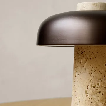 Reverse台灯30cm - 石灰华米色_古铜色黄铜 - Audo Copenhagen