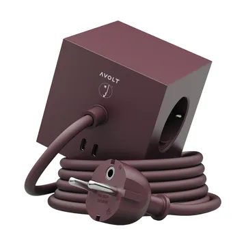 AVOLT x Bauhaus-Archiv Square 1 power strip USB-C - Mulberry 红色 - Avolt