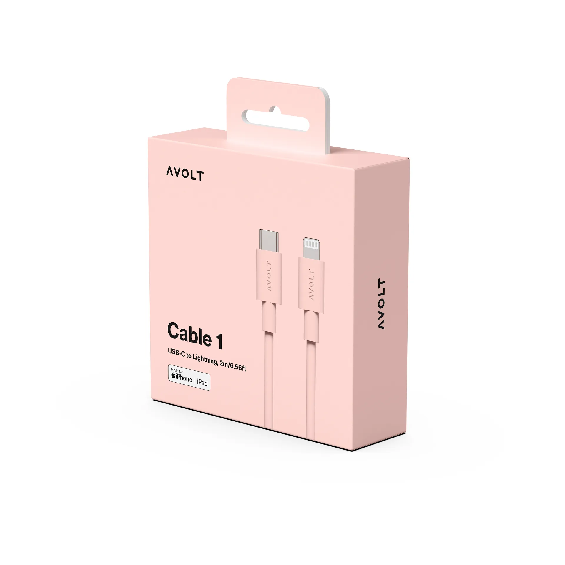 Cable 1 USB C to Lightning charging cable 2m, New 粉色 Avolt