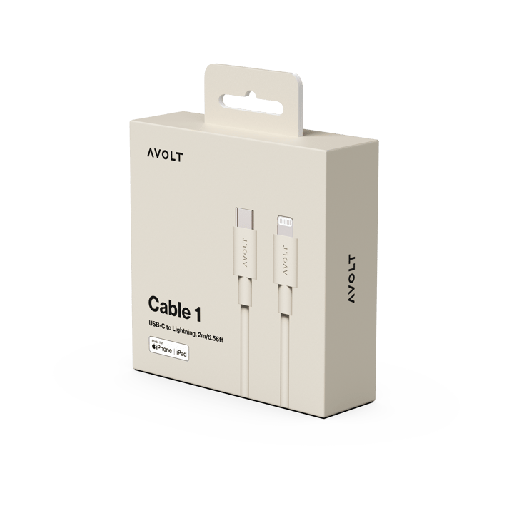 Cable 1 USB C to Lightning charging cable 2m, Nomad 沙色 Avolt