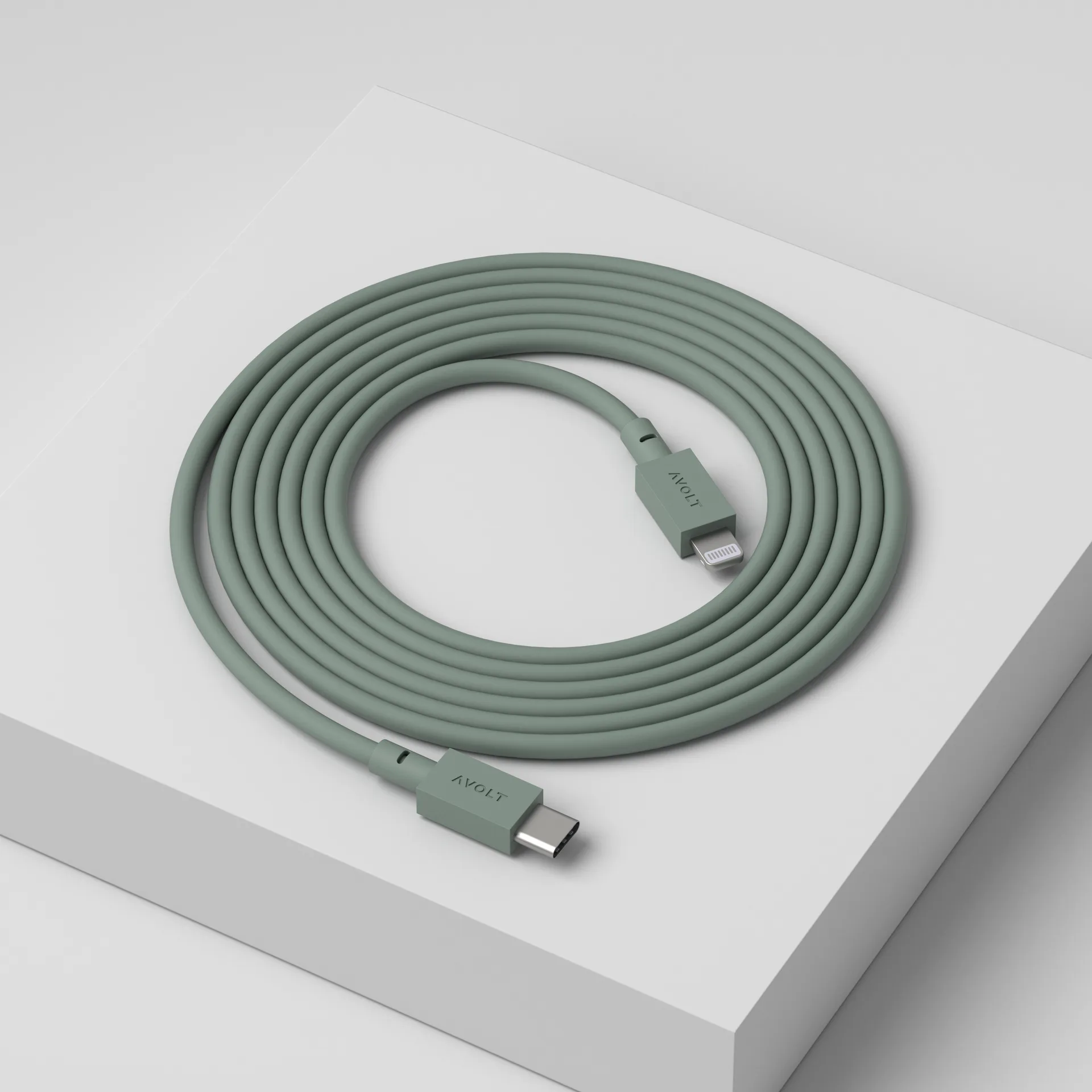 Cable 1 USB C to Lightning charging cable 2m, 自然木色 绿色 Avolt