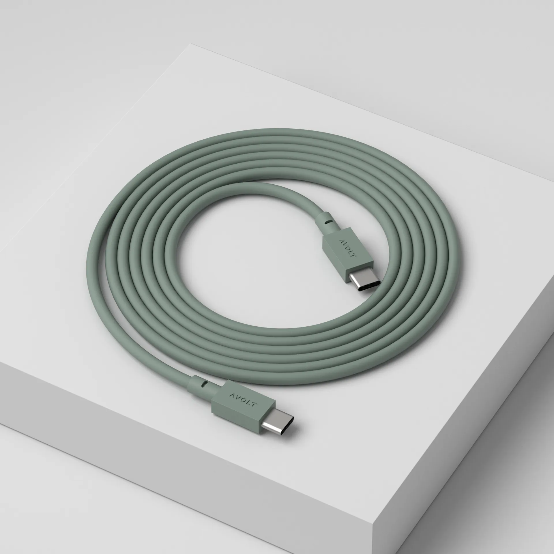 Cable 1 USB-C to USB-C charging cable 2 m, 自然木色 绿色 Avolt