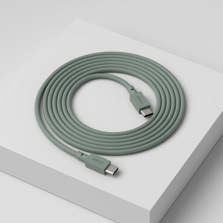 Cable 1 USB-C to USB-C charging cable 2 m, 自然木色 绿色 Avolt