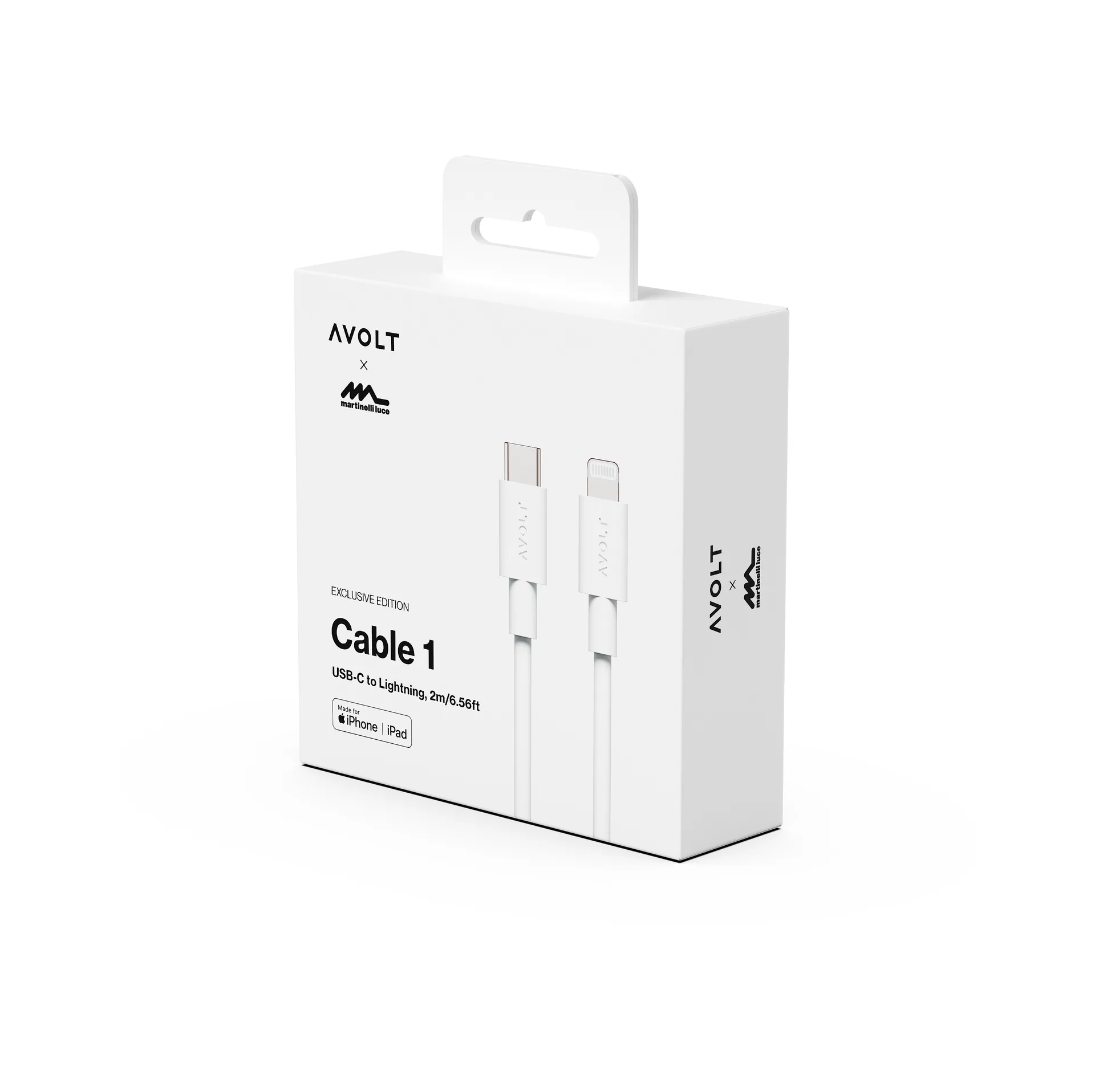 Cable 1 USB C转Lightning 充电线2m, 白色_Martinelli Luce限定款 Avolt