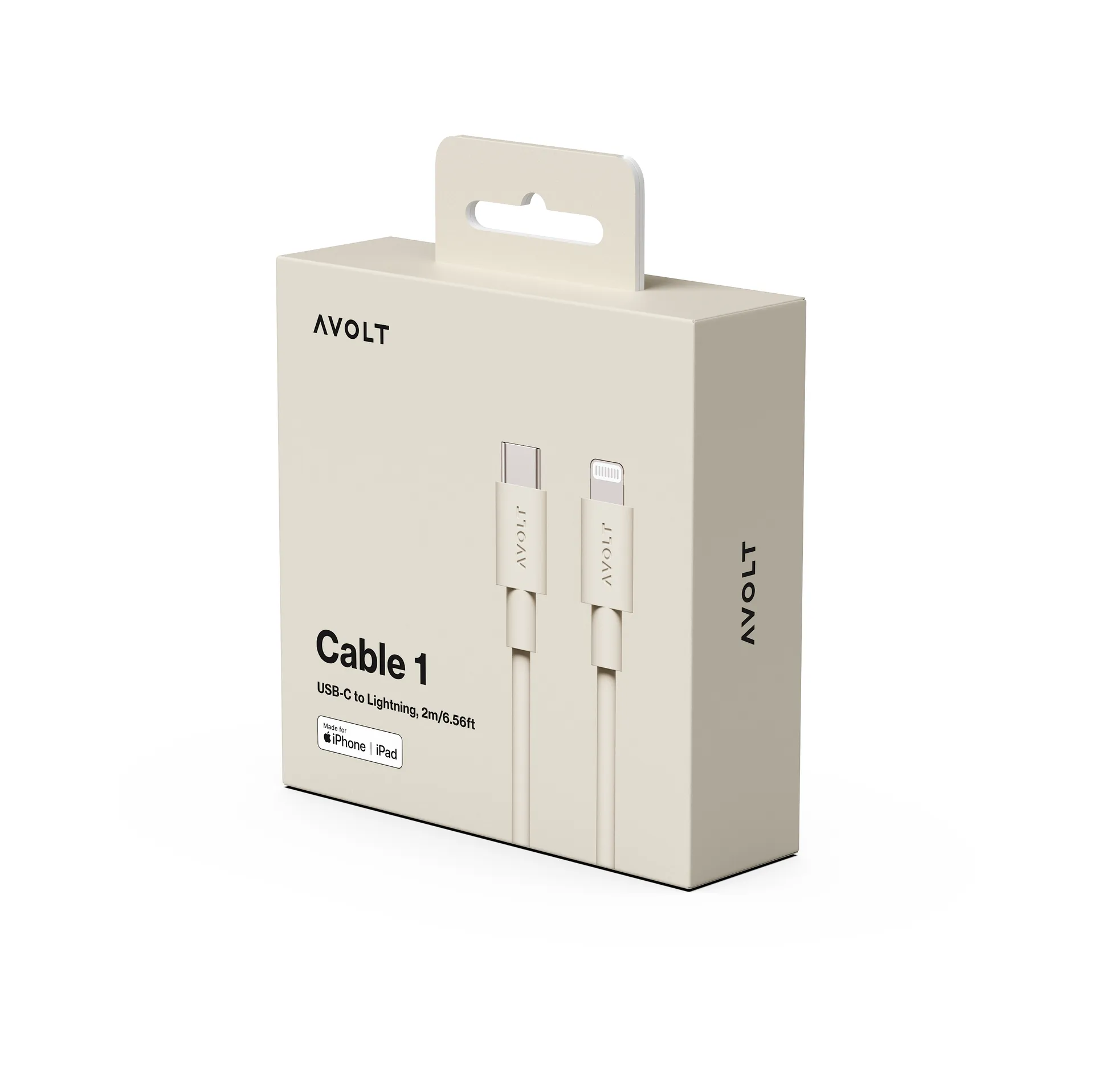 Cable 1 USB C转Lightning 充电线2m, 游牧沙色 Avolt