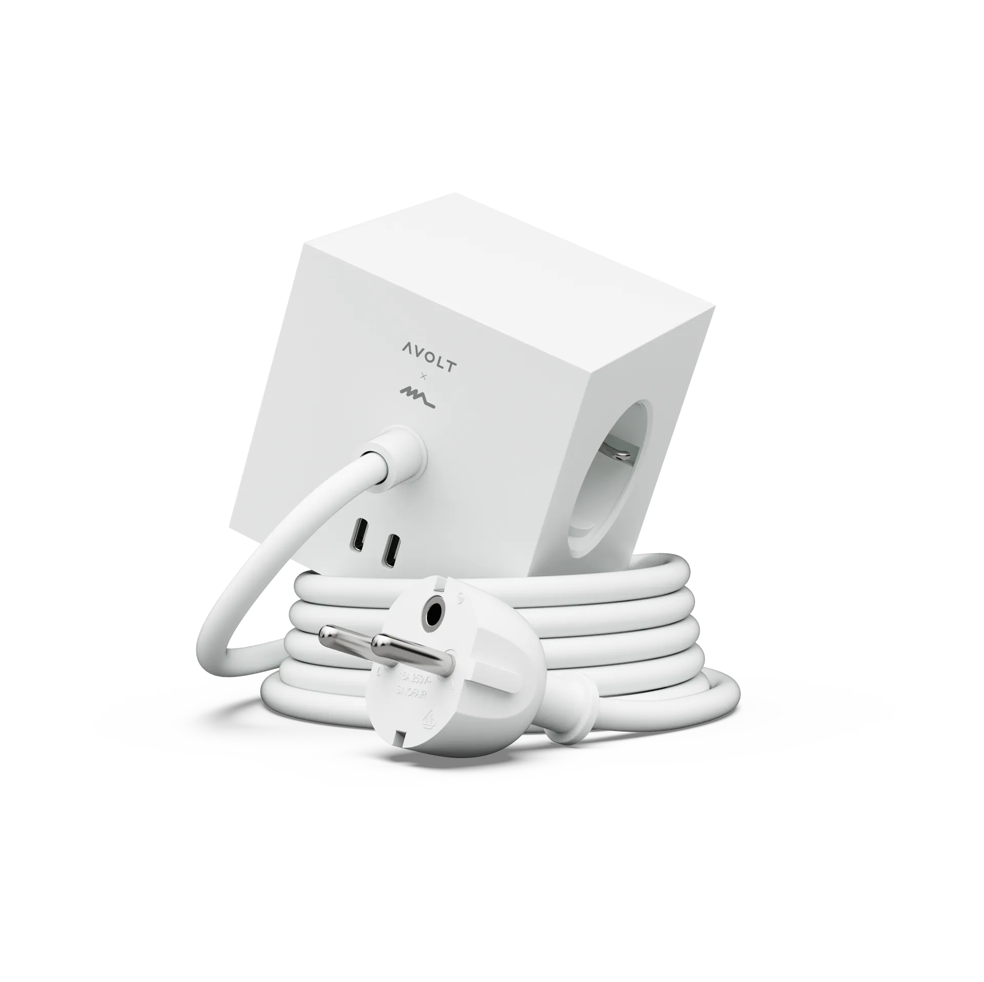 Square 1 power strip USB-C 30W 3 m, 白色 Martinelli Luce edition Avolt