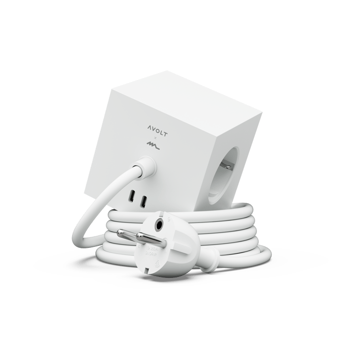 Square 1 power strip USB-C 30W 3 m - 白色 Martinelli Luce edition - Avolt