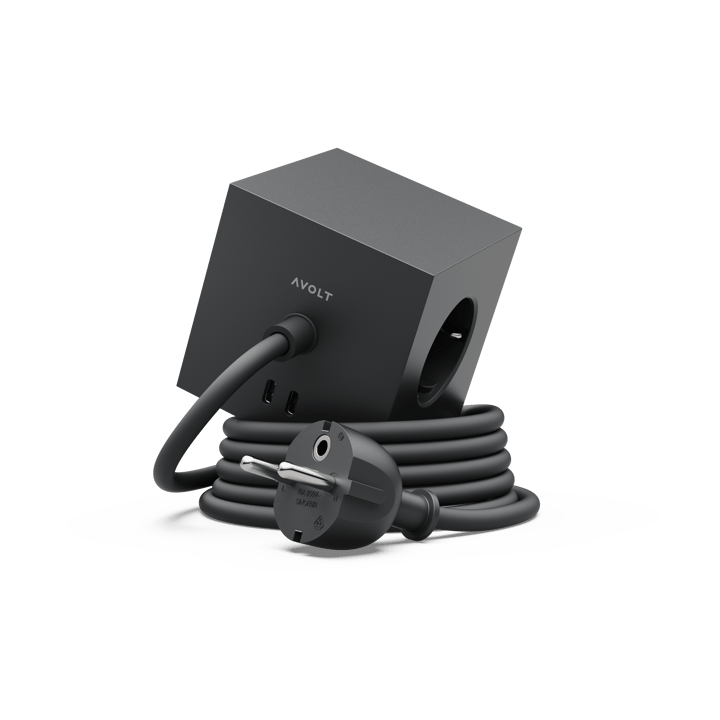 Square 1 power strip USB-C 30W 3 m - Stockholm 黑色 - Avolt