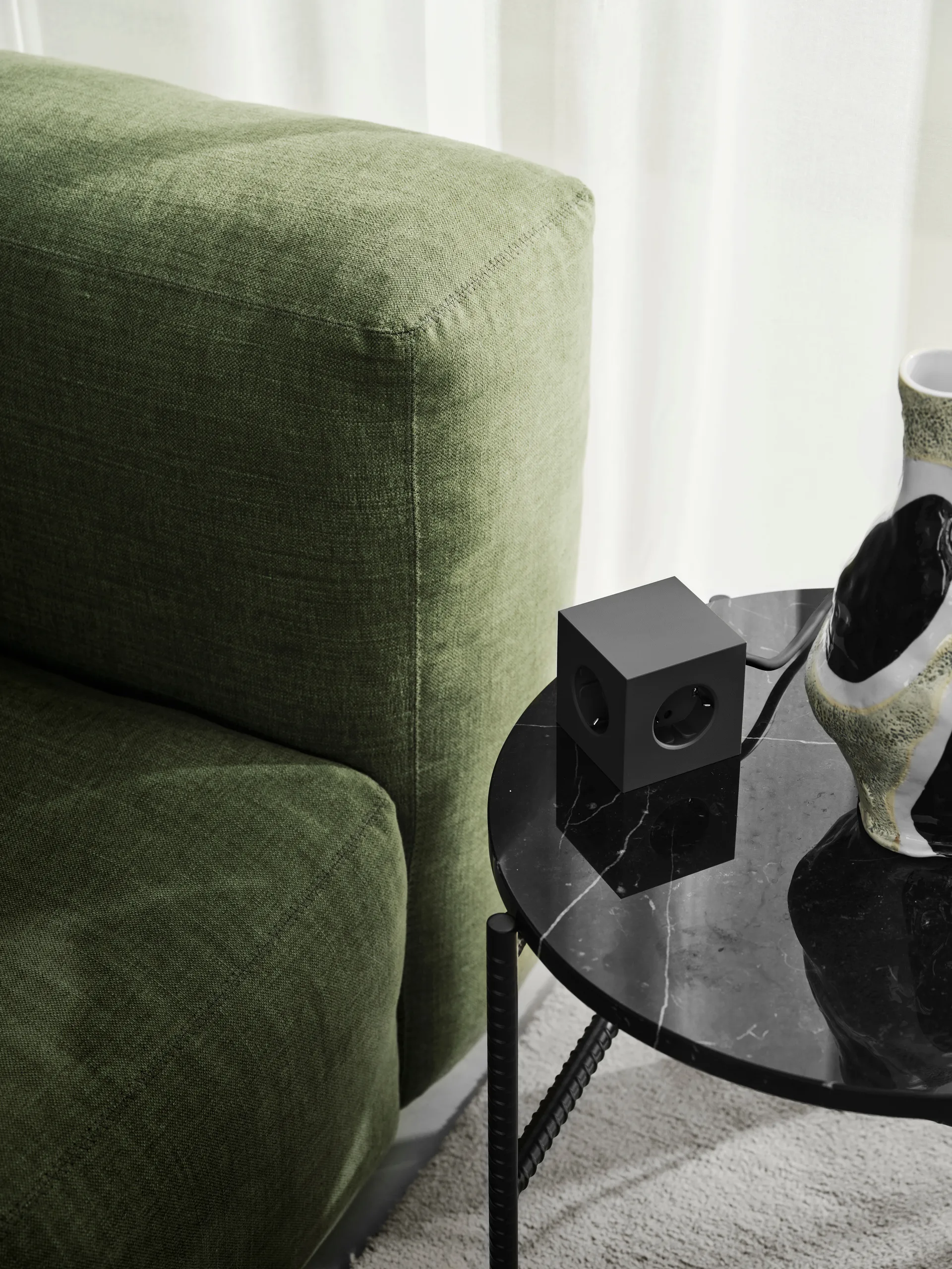 Square 1 power strip USB-C 30W 3 m, Stockholm 黑色 Avolt