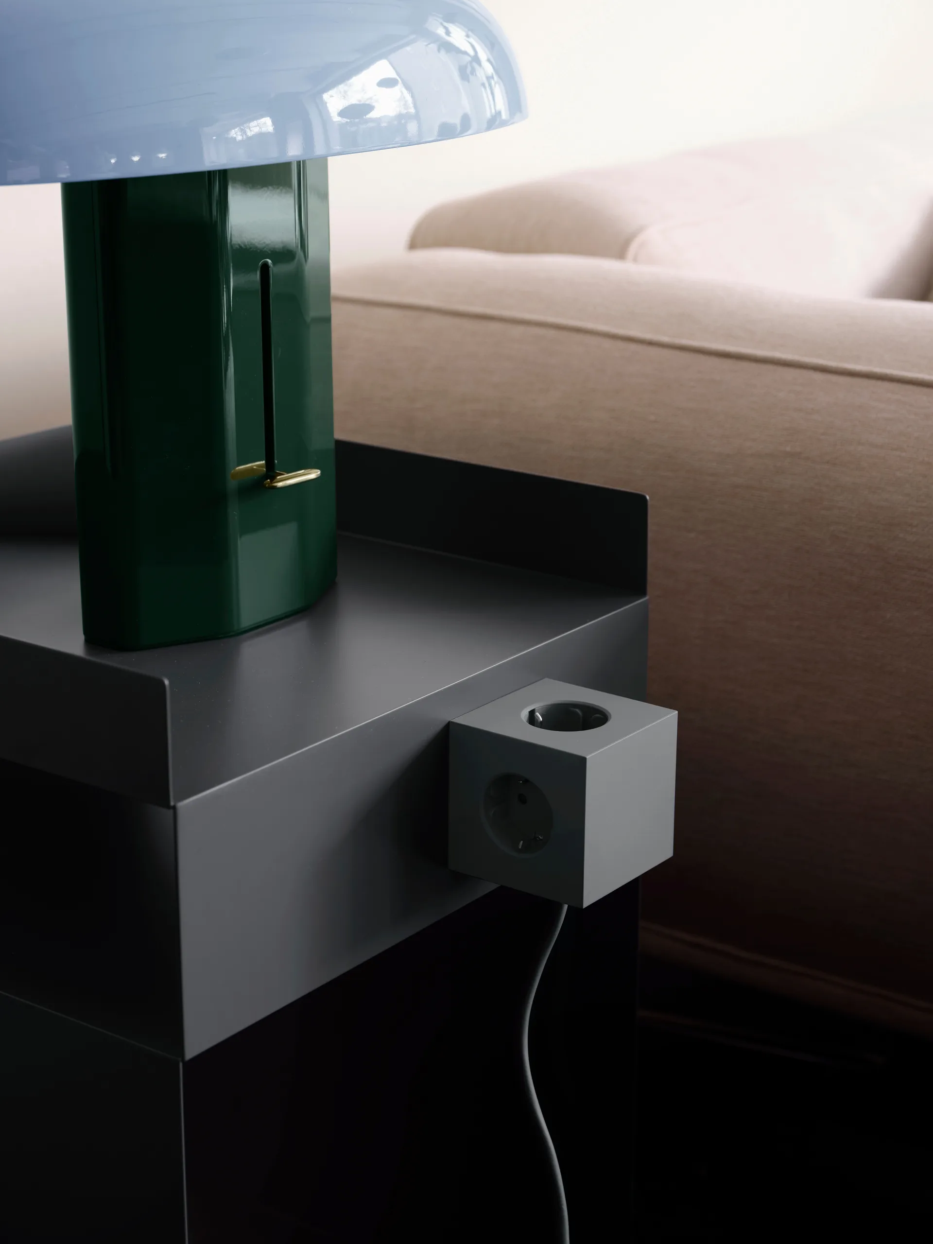 Square 1 power strip USB-C 30W 3 m, 自然木色 绿色 Avolt