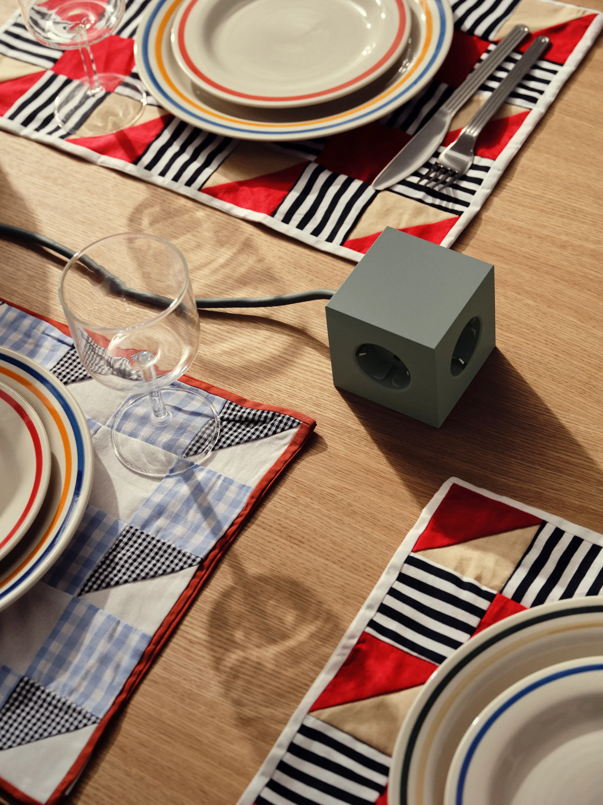 Square 1 power strip USB-C 30W 3 m, 自然木色 绿色 Avolt