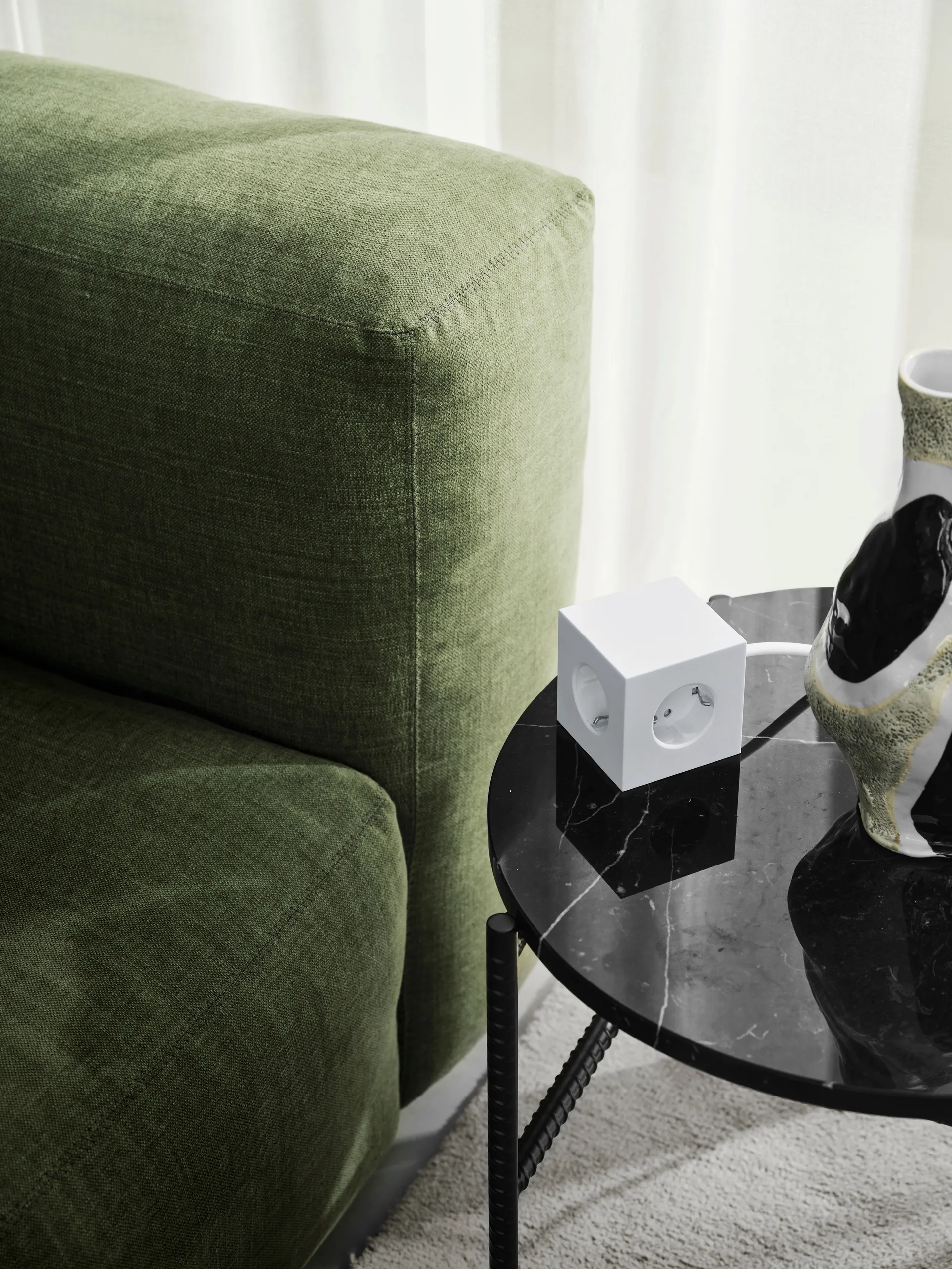 Square 1 socket USB-C 30W 1.8 m, 白色 Martinelli Luce edition Avolt