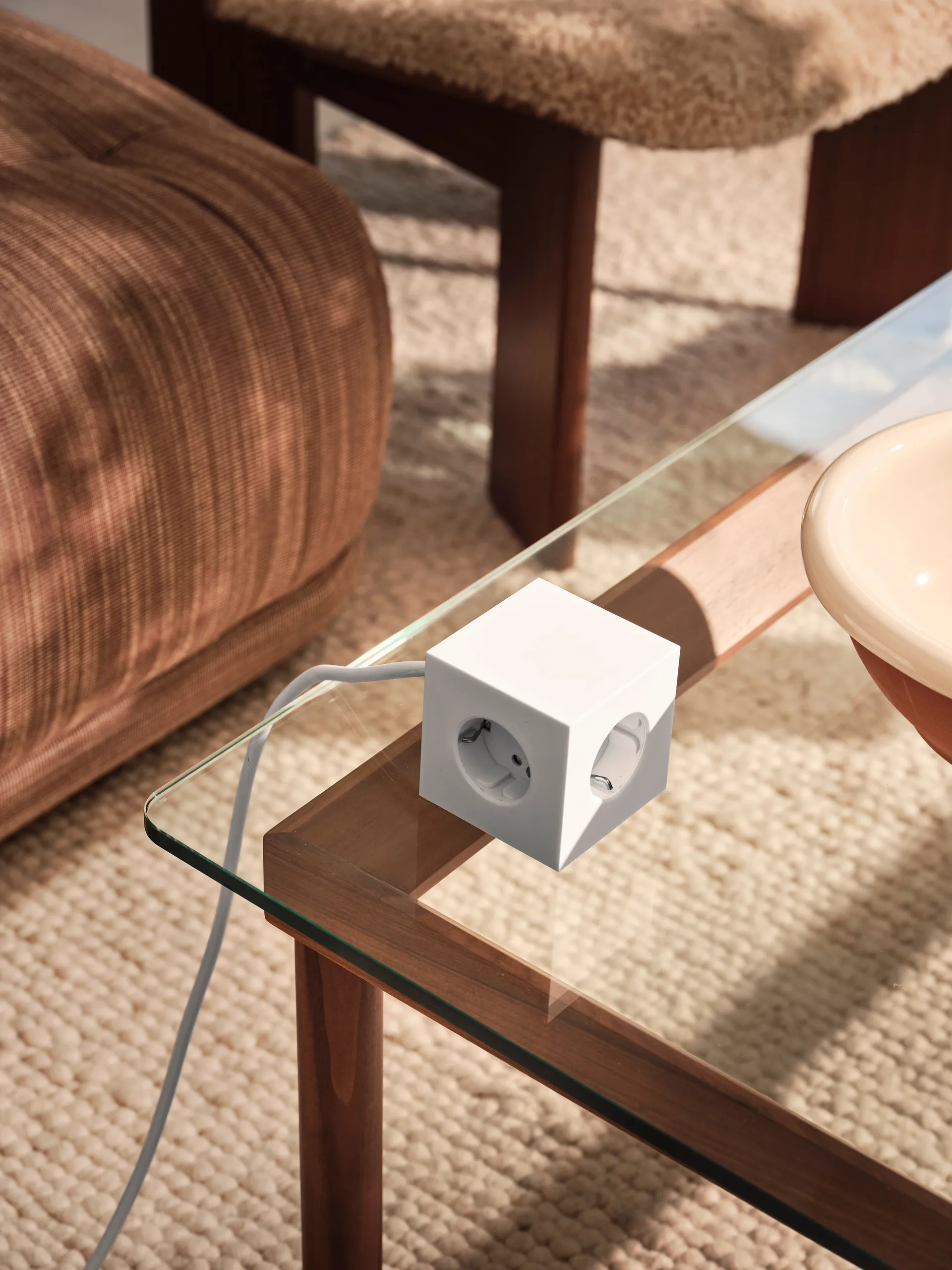 Square 1 socket USB-C 30W 1.8 m, 白色 Martinelli Luce edition Avolt
