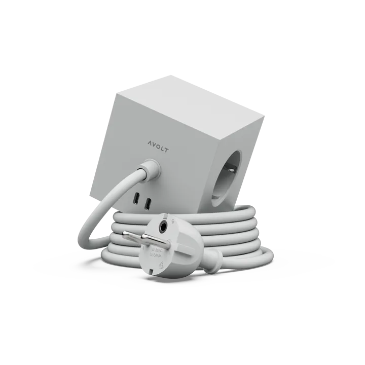 Square 1 插排 USB-C 30W 3m - Gotland 灰色 - Avolt
