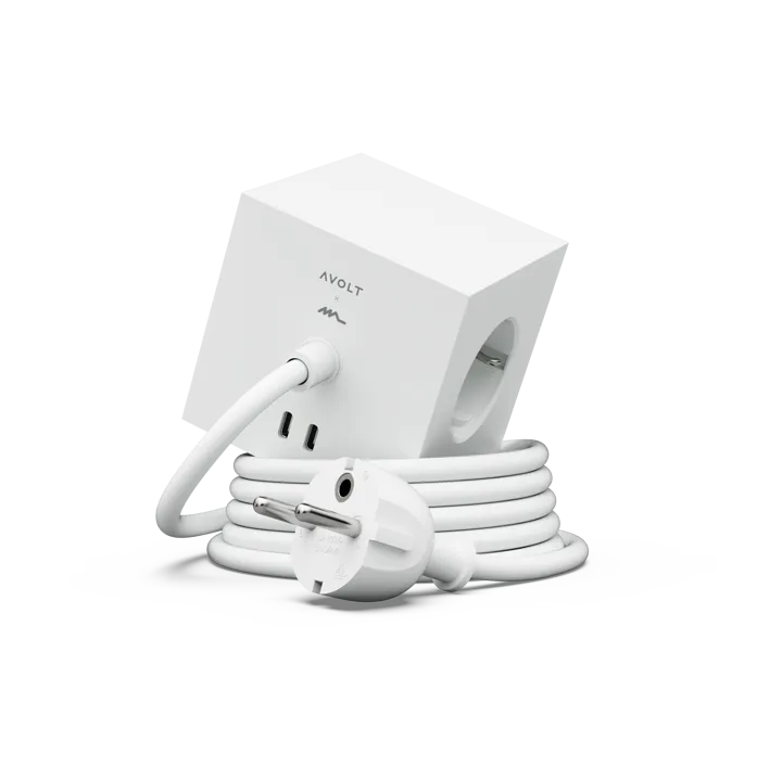 Square 1 插排 USB-C 30W 3m - 白色_Martinelli Luce限定款 - Avolt