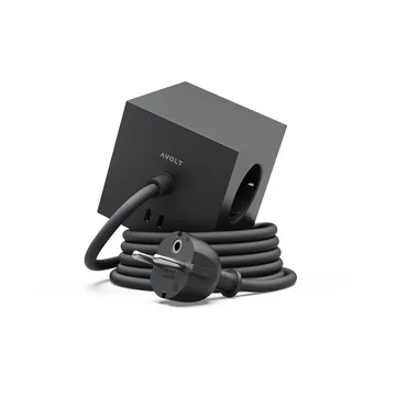Square 1 插排 USB-C 30W 3m - 斯德哥尔摩黑 - Avolt