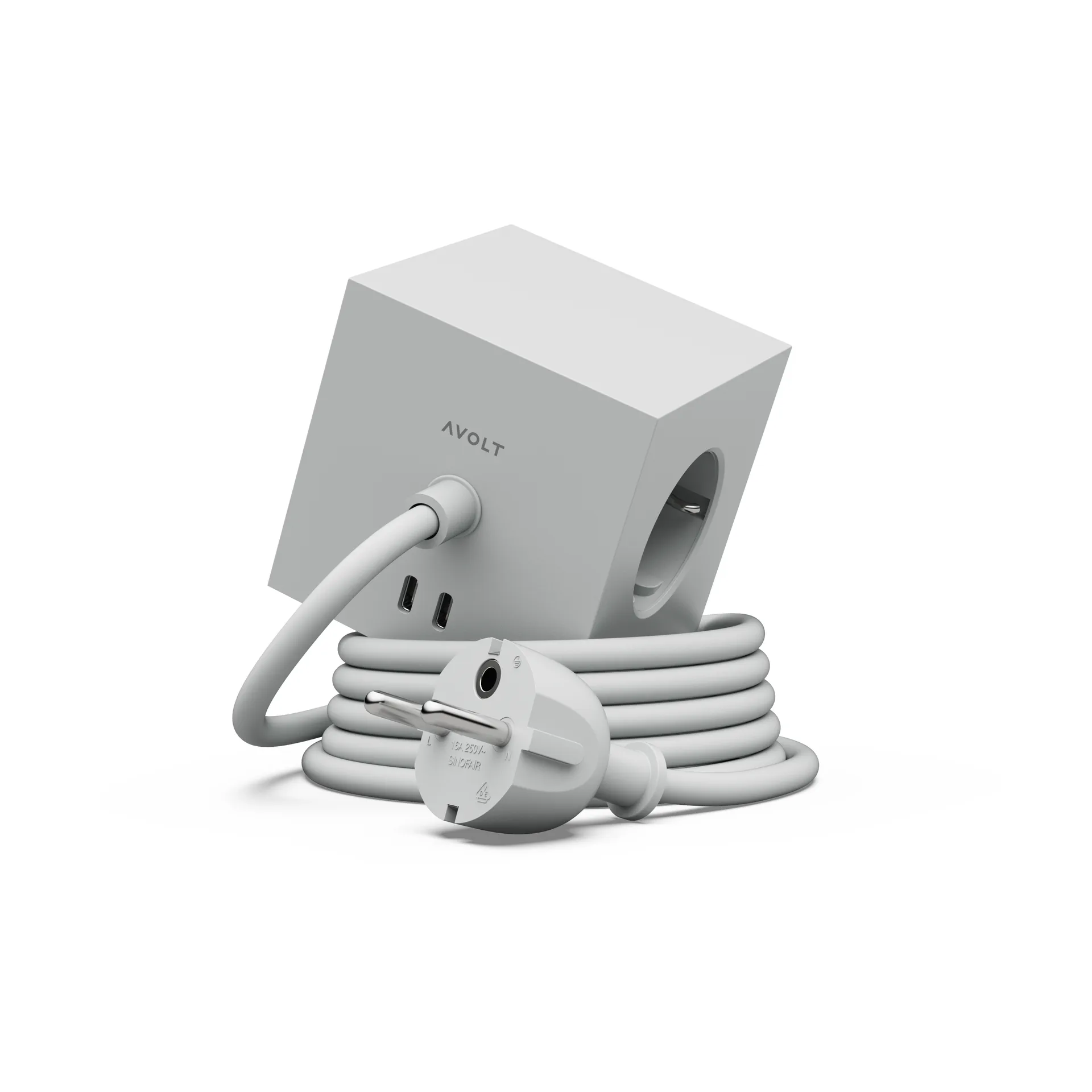 Square 1 插排 USB-C 30W 3m, 哥特兰灰 Avolt