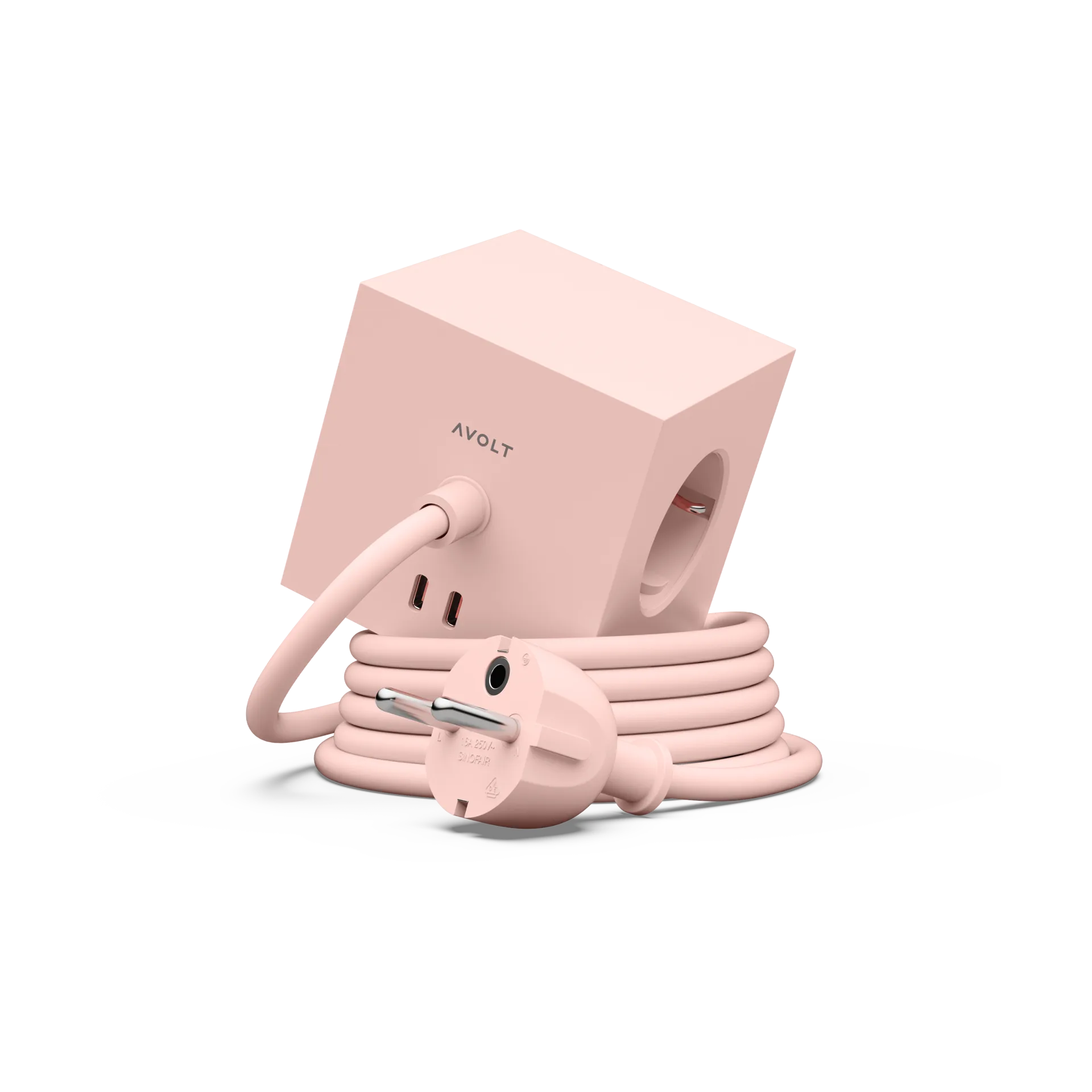 Square 1 插排 USB-C 30W 3m, 新粉色 Avolt