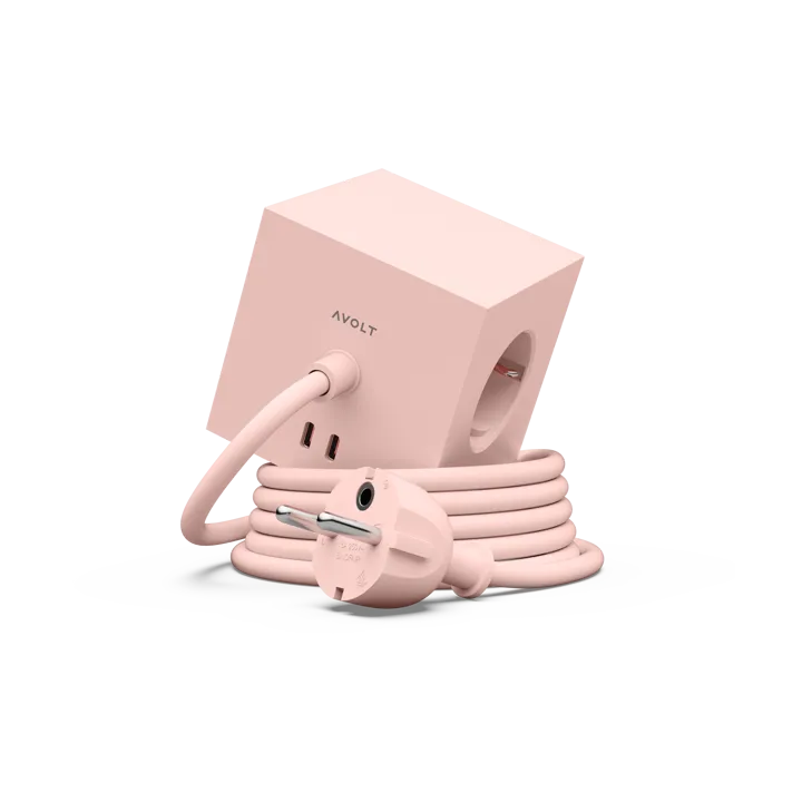 Square 1 插排 USB-C 30W 3m - 新粉色 - Avolt