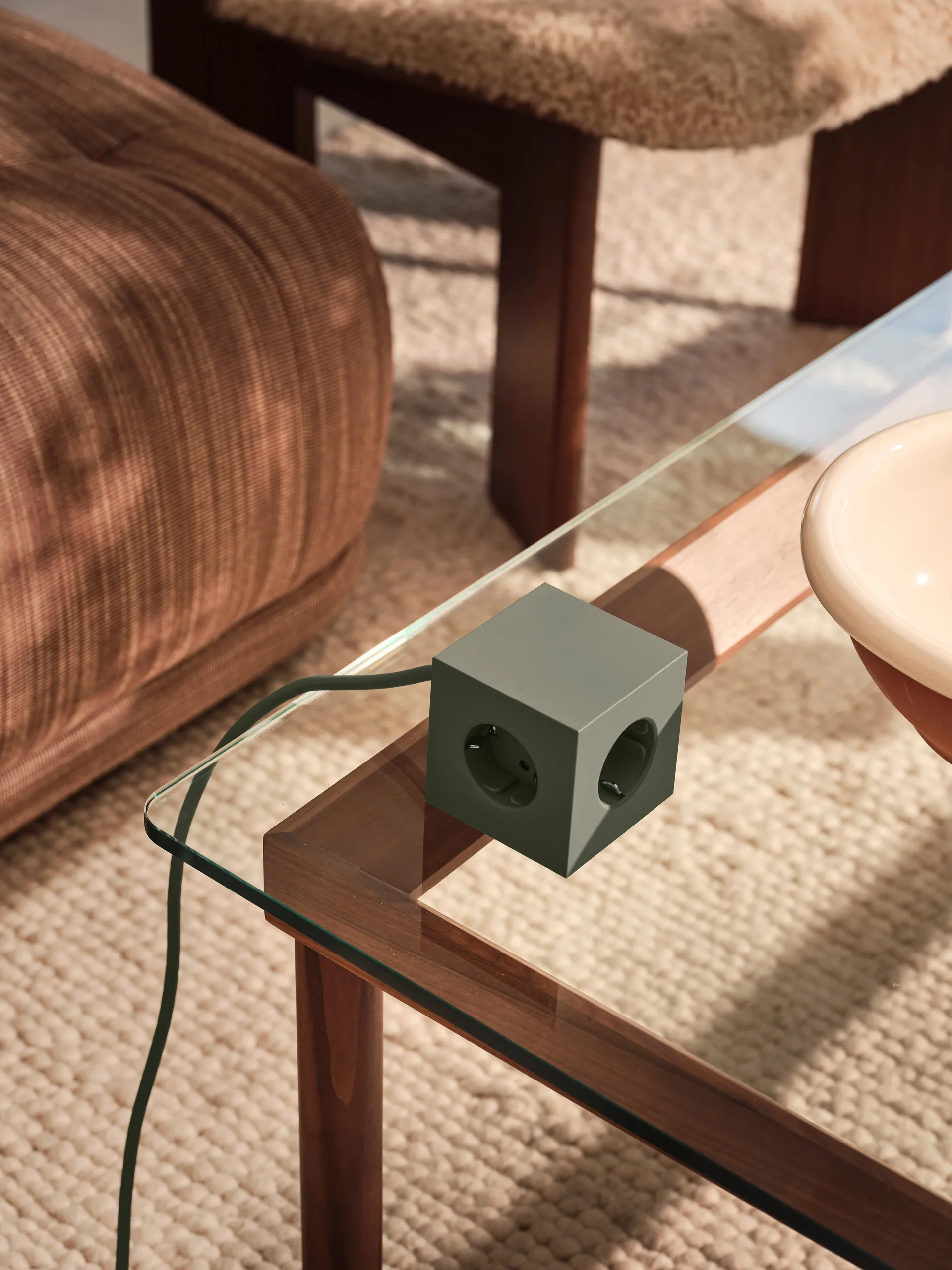 Square 1 插排 USB-C 30W 3m, 橡木绿 Avolt