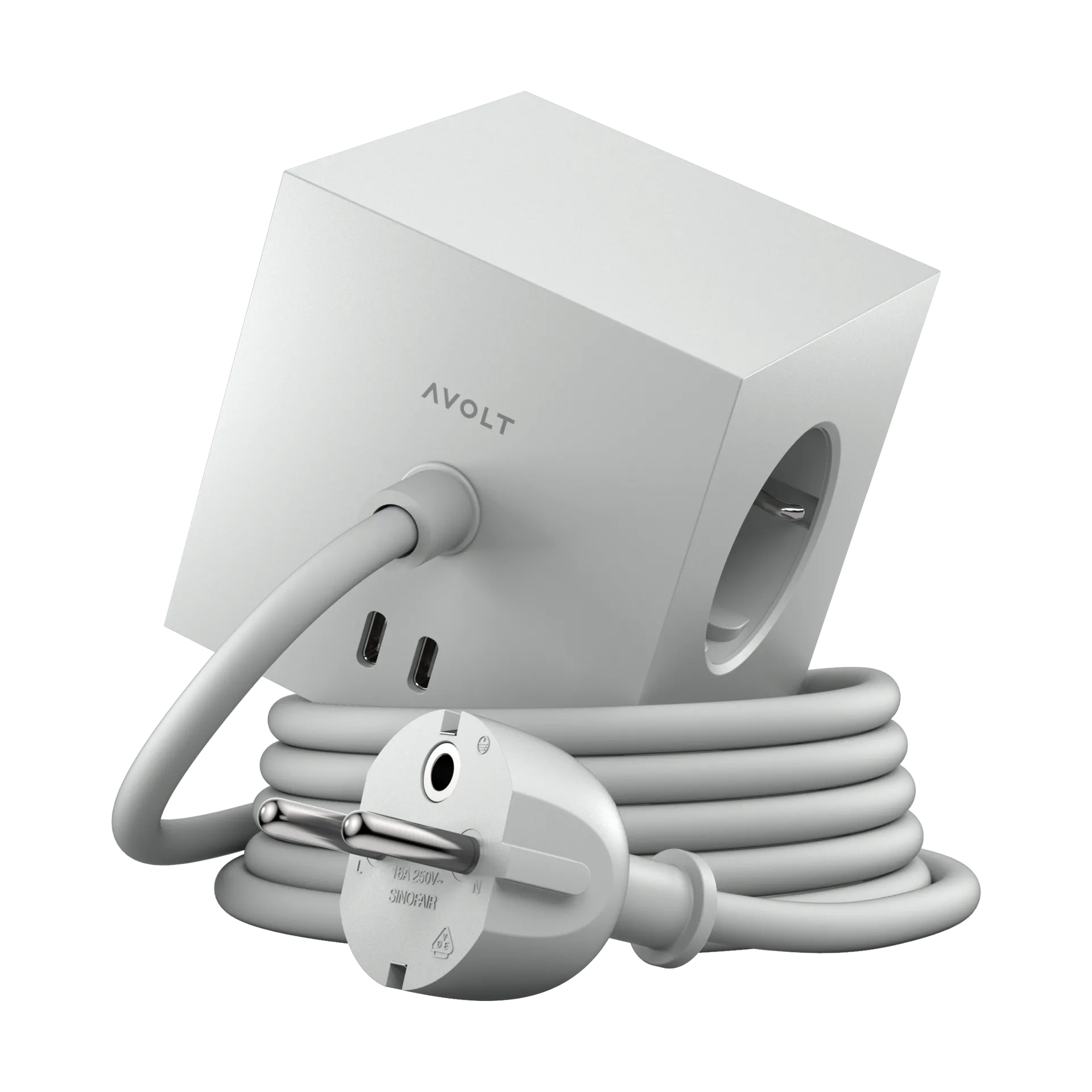 Square 1带30W USB-C插座1.8m, 哥特兰灰 Avolt
