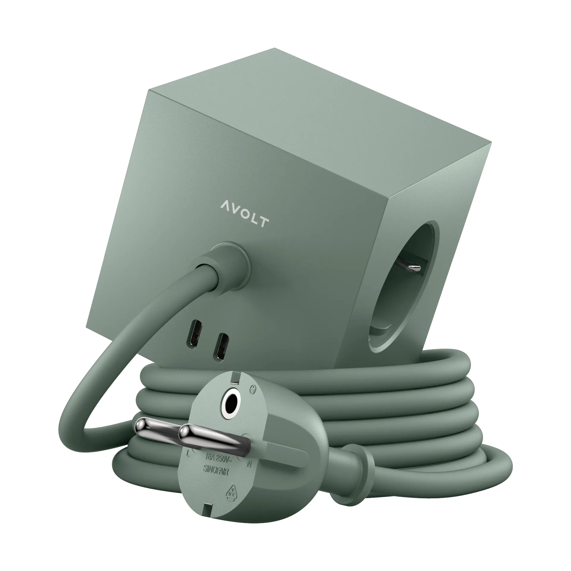 Square 1带30W USB-C插座1.8m, 橡树绿 Avolt