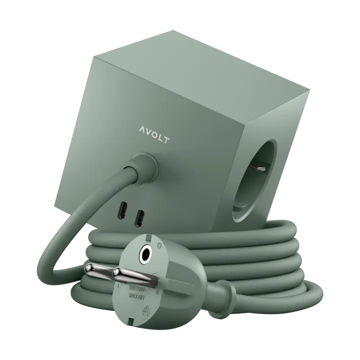 Square 1带30W USB-C插座1.8m - 橡树绿 - Avolt