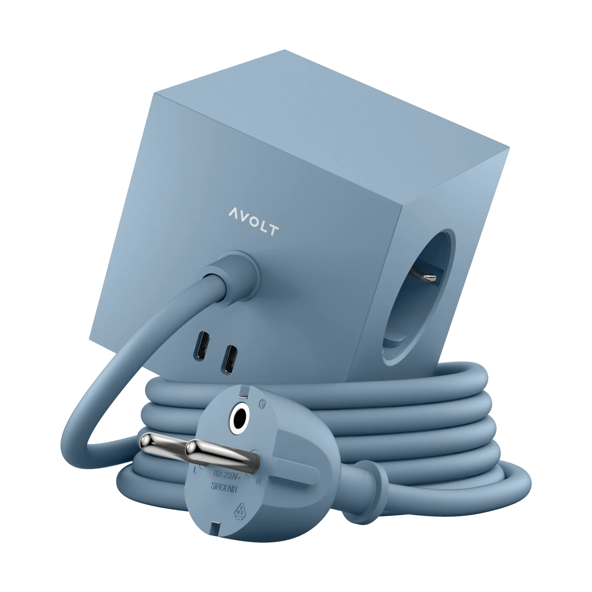 Square 1带30W USB-C插座1.8m, 鲨鱼蓝 Avolt