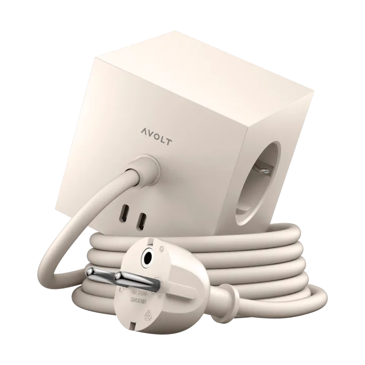 Square 1带30W USB-C插座1.8m - 游牧沙色 - Avolt