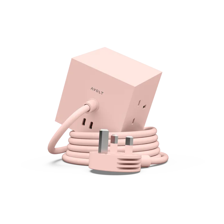 Square 1英规USB-C快充电源插座30W1.8米 - 新粉色 - Avolt