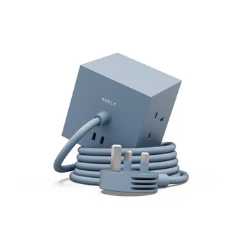 Square 1英规USB-C快充电源插座30W1.8米 - 鲨鱼蓝色 - Avolt