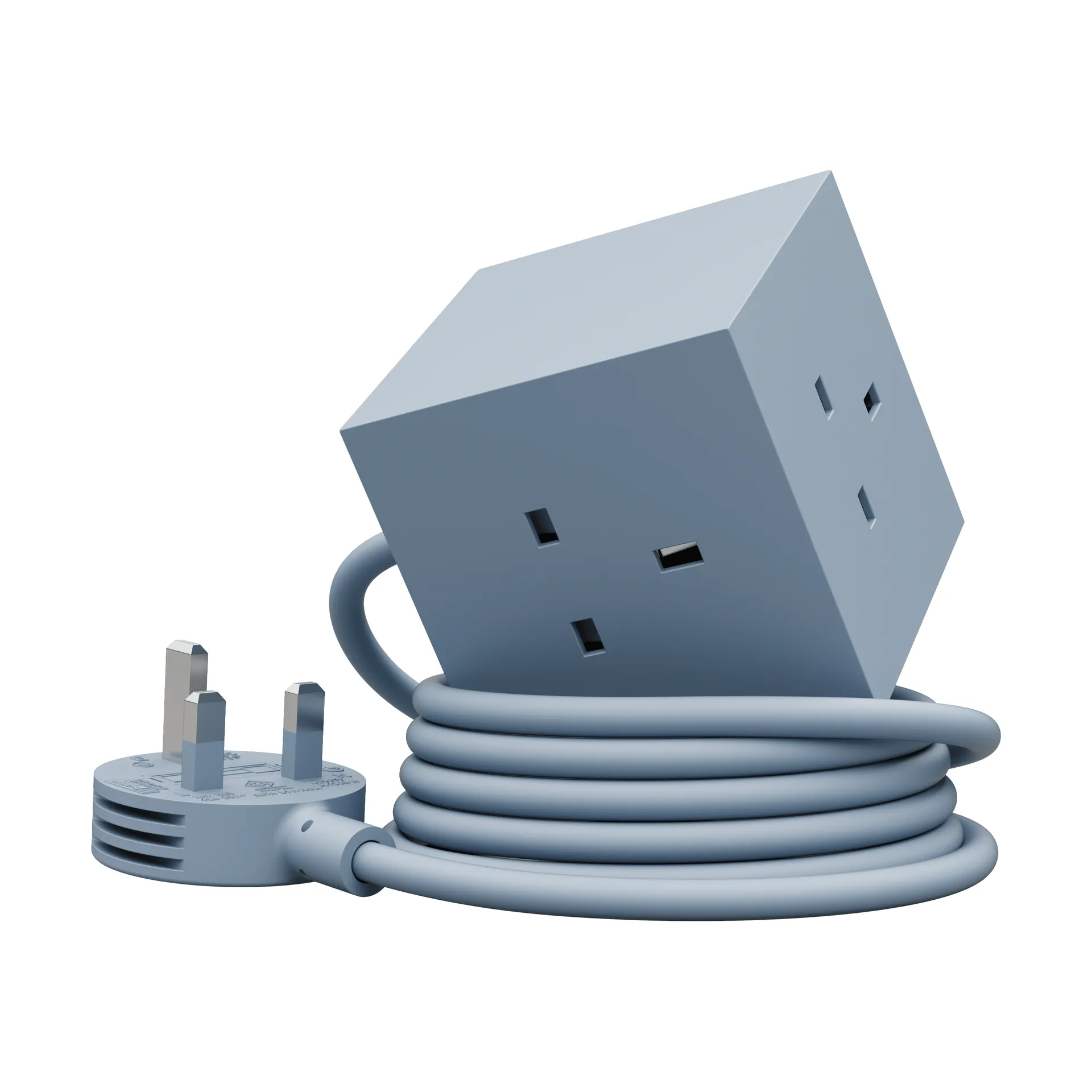 Square 1英规USB-C快充电源插座30W1.8米, 鲨鱼蓝色 Avolt
